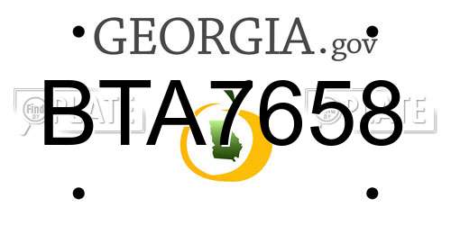BTA7658 Georgia License Plate