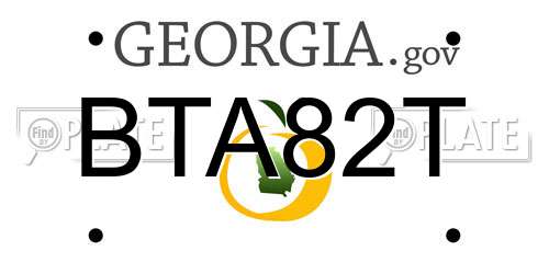 BTA82T Georgia License Plate