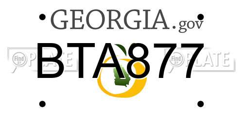 BTA877 Georgia License Plate