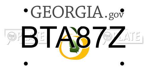 BTA87Z Georgia License Plate