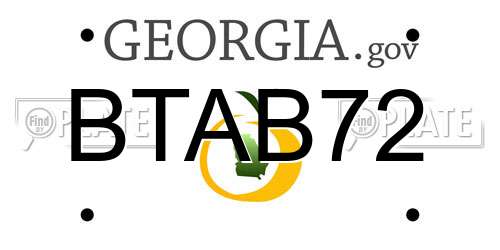 BTAB72 Georgia License Plate