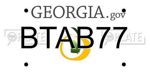 BTAB77 Georgia License Plate