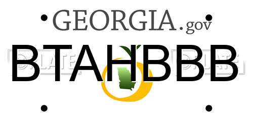 BTAHBBB Georgia License Plate