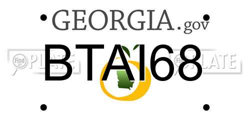 BTAI68 Georgia License Plate
