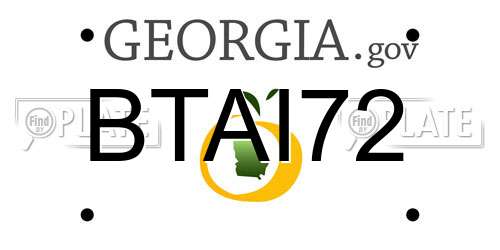 BTAI72 Georgia License Plate