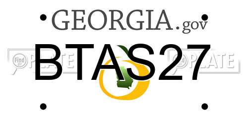 BTAS27 Georgia License Plate
