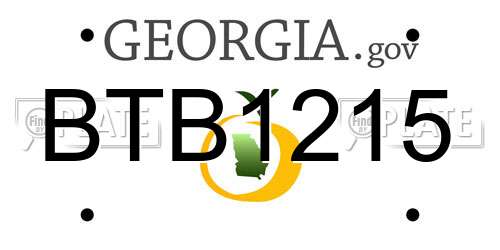 BTB1215 Georgia License Plate