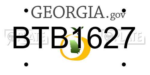 BTB1627 Georgia License Plate