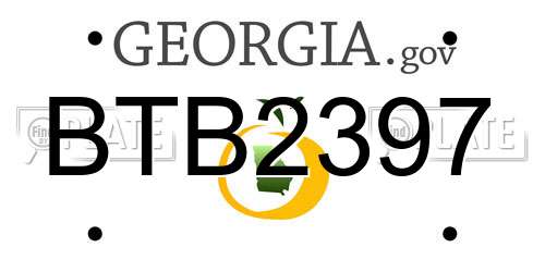 BTB2397 Georgia License Plate