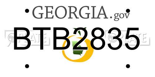 BTB2835 Georgia License Plate