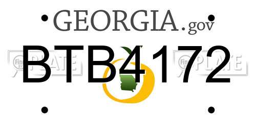 BTB4172 Georgia License Plate