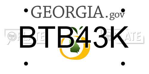 BTB43K Georgia License Plate