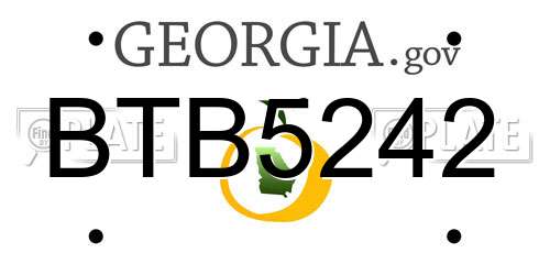 BTB5242 Georgia License Plate