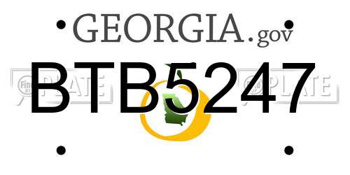 BTB5247 Georgia License Plate