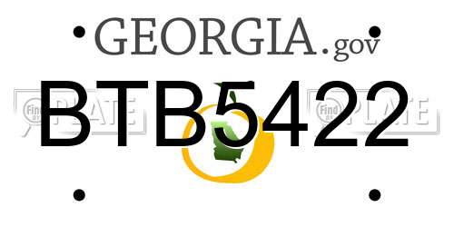BTB5422 Georgia License Plate