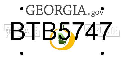 BTB5747 Georgia License Plate