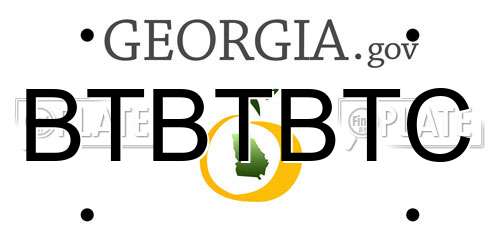 BTBTBTC Georgia License Plate