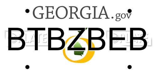 BTBZBEB Georgia License Plate