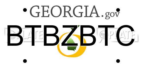 BTBZBTC Georgia License Plate
