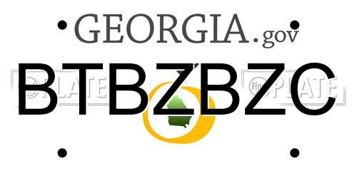 BTBZBZC Georgia License Plate