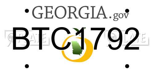 BTC1792 Georgia License Plate
