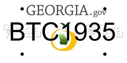 BTC1935 Georgia License Plate