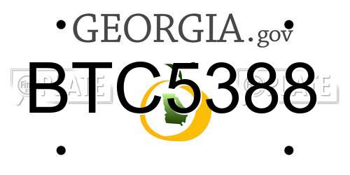 BTC5388 Georgia License Plate