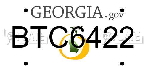 BTC6422 Georgia License Plate