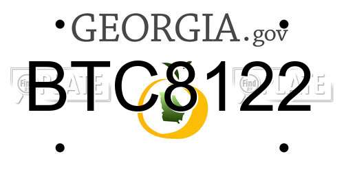 BTC8122 Georgia License Plate