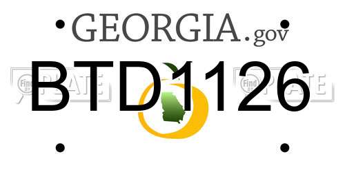 BTD1126 Georgia License Plate