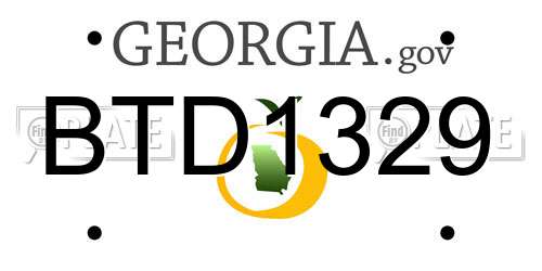 BTD1329 Georgia License Plate