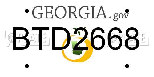 BTD2668 Georgia License Plate