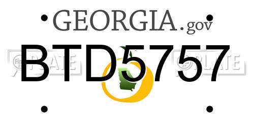 BTD5757 Georgia License Plate
