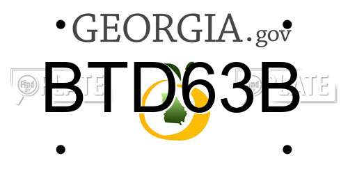 BTD63B Georgia License Plate