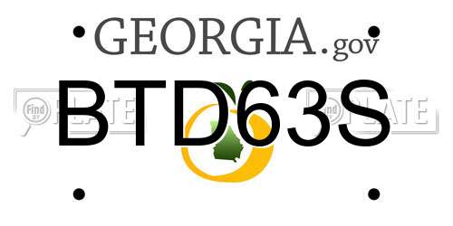 BTD63S Georgia License Plate