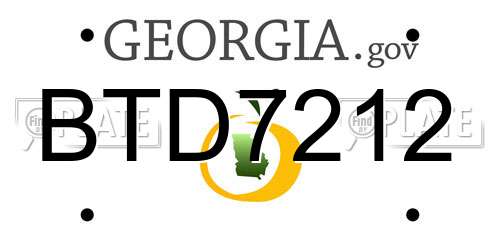 BTD7212 Georgia License Plate