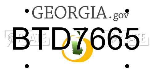BTD7665 Georgia License Plate