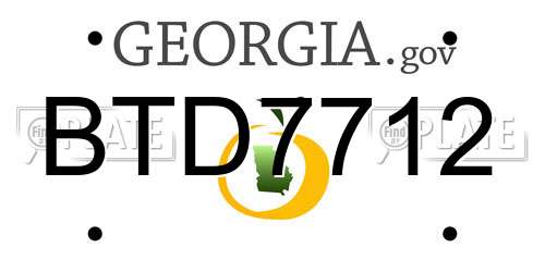 BTD7712 Georgia License Plate