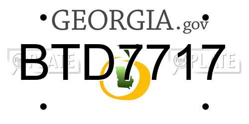 BTD7717 Georgia License Plate