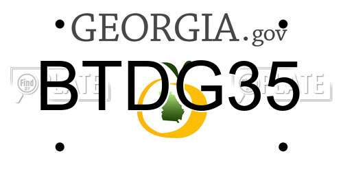 BTDG35 Georgia License Plate
