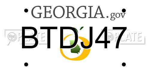 BTDJ47 Georgia License Plate