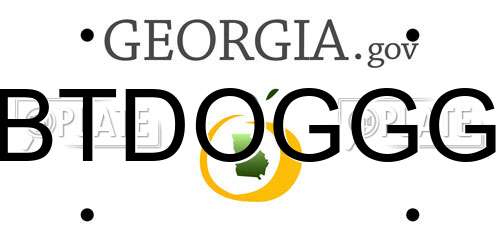 BTDOGGG Georgia License Plate