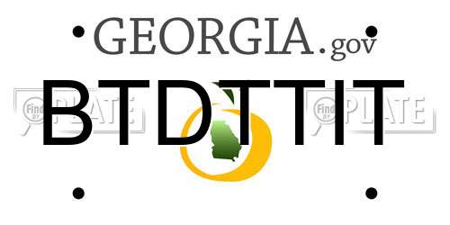 BTDTTIT Georgia License Plate