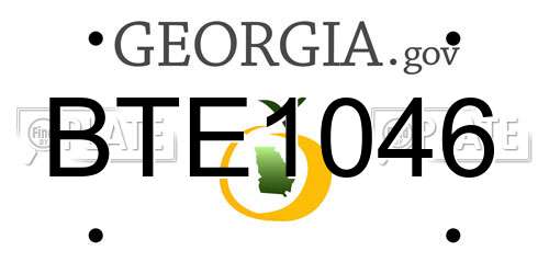 BTE1046 Georgia License Plate