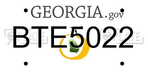 BTE5022 Georgia License Plate