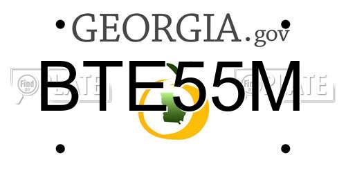 BTE55M Georgia License Plate