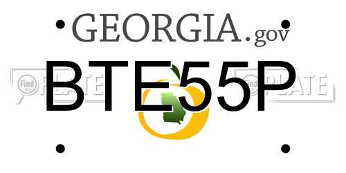 BTE55P Georgia License Plate