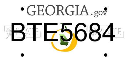 BTE5684 Georgia License Plate
