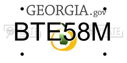 BTE58M Georgia License Plate