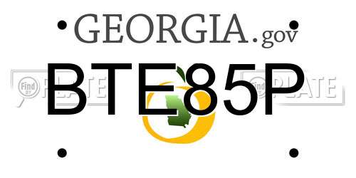 BTE85P Georgia License Plate